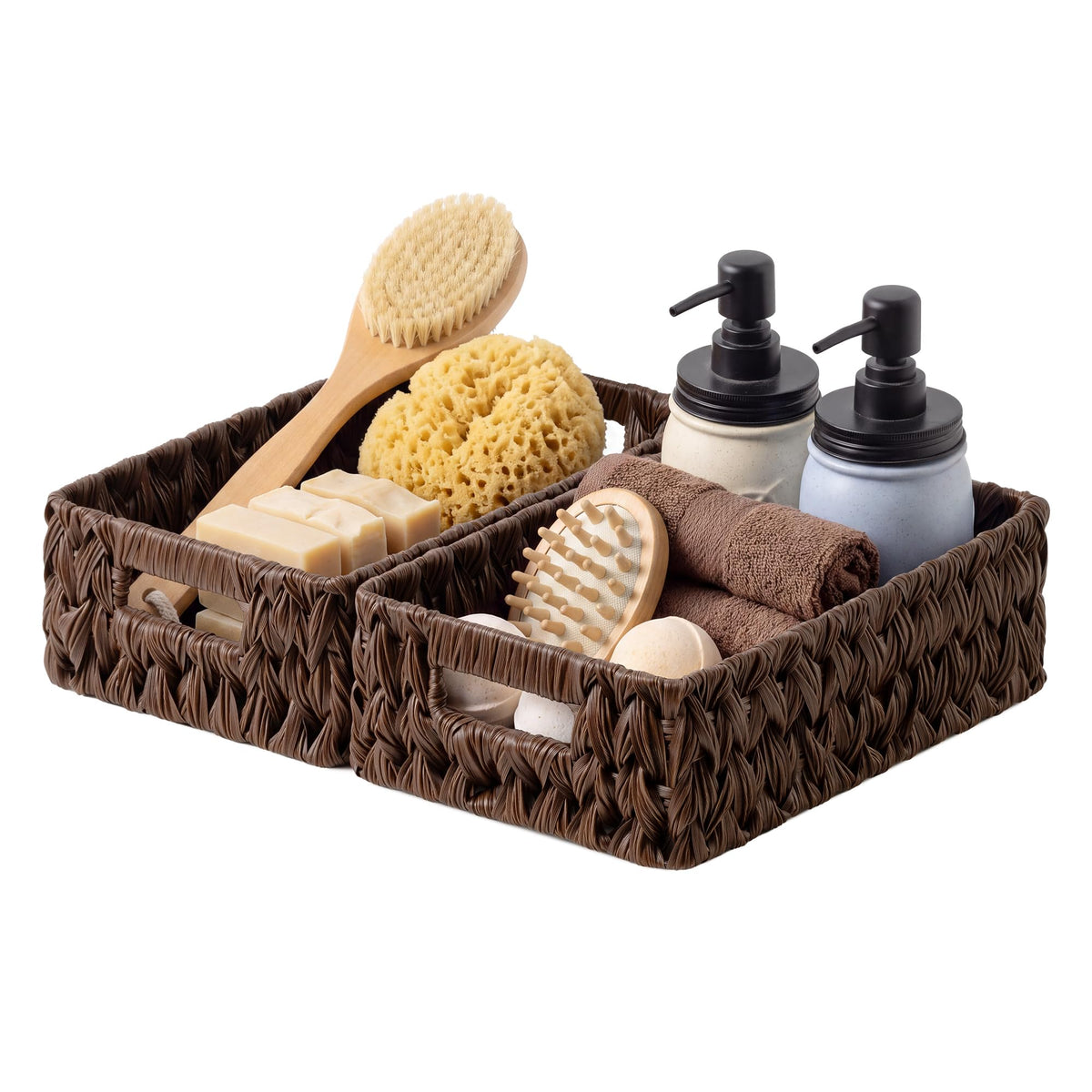 GRANNY SAYS Wicker Storage Baskets for Shelves, Hyacinth Baskets, 2-Pack