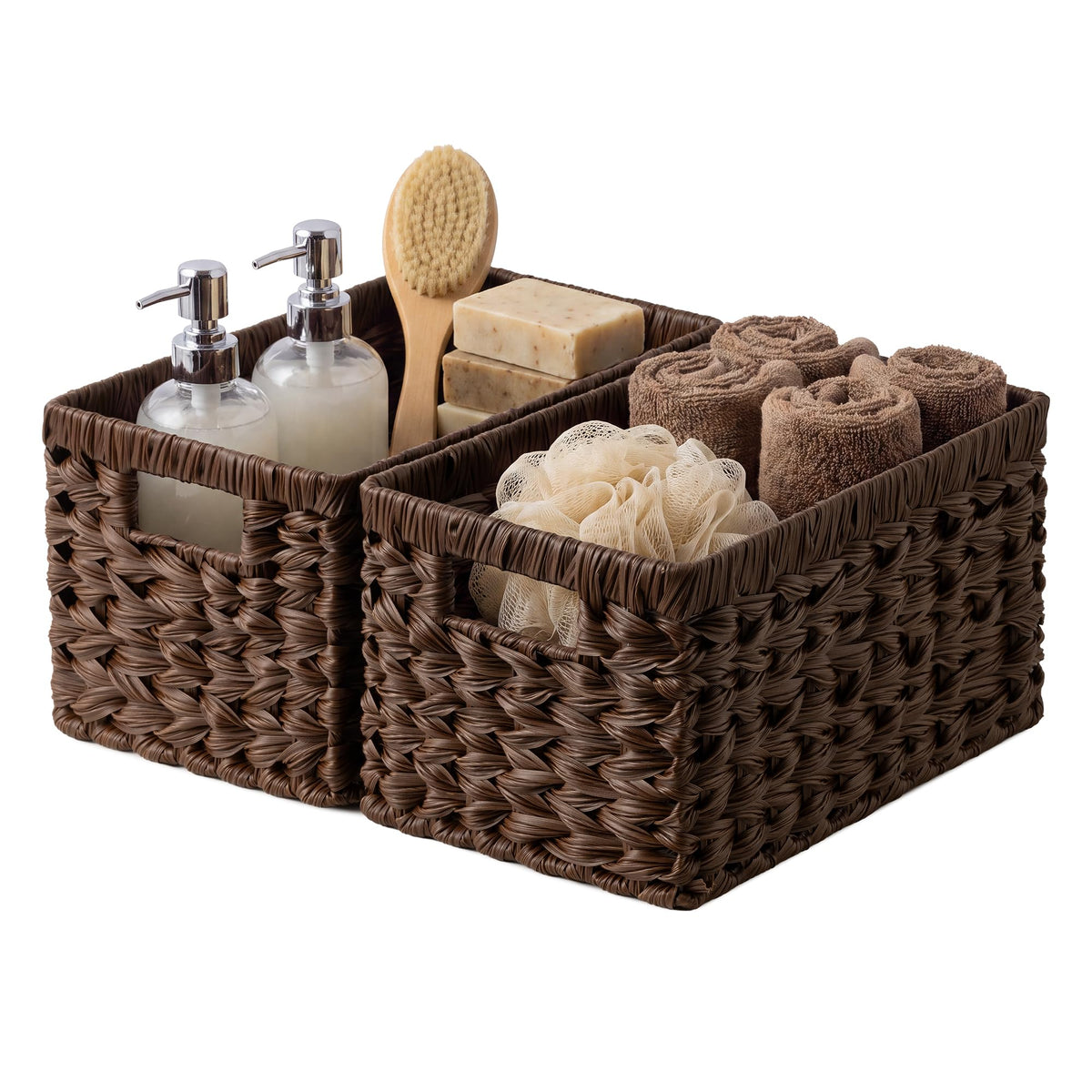 GRANNY SAYS Wicker Storage Baskets for Shelves, Hyacinth Baskets, 2-Pack