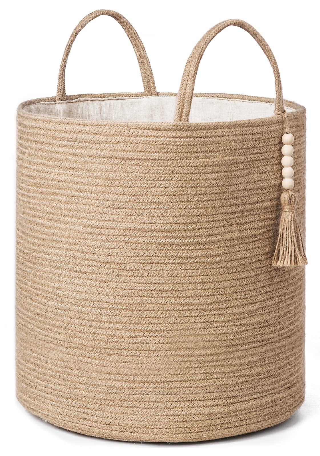 Mkono Woven Storage Basket for Blanket, Toys Plant Organizer, 16"W x 13.8"L