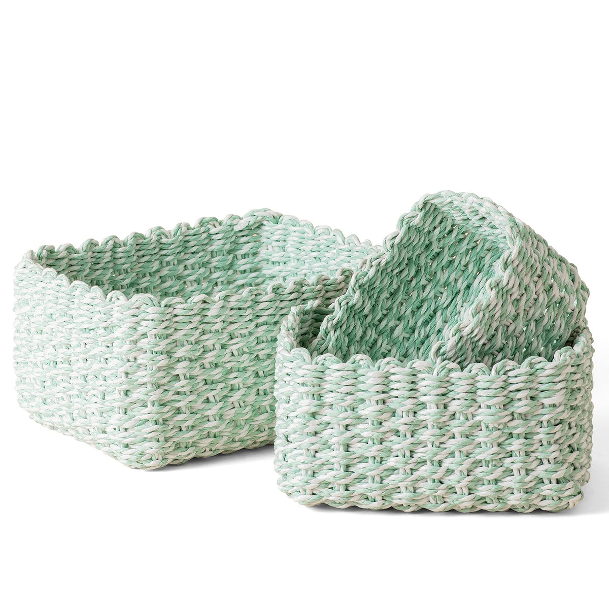 LA JOLIE MUSE Small Wicker Baskets for Organizing, Desert 3 Pack