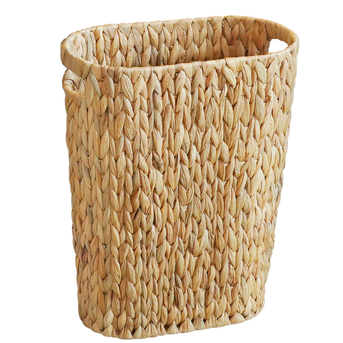 Coeusy Wicker Trash Can,Small Bathroom Trash Can,Water Hyacinth Wicker Waste Basket for Bathroom,Boho Waste Basket for Bedroom,Home Office,Compact Spaces(2 Gallon Round)