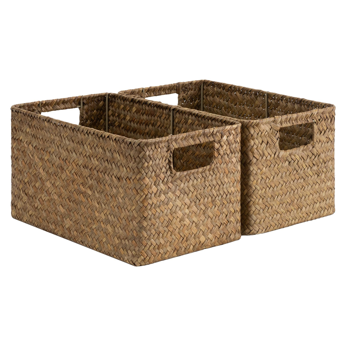 StorageWorks Wicker Baskets, Wicker Storage Baskets for Shelves, 2-Pack