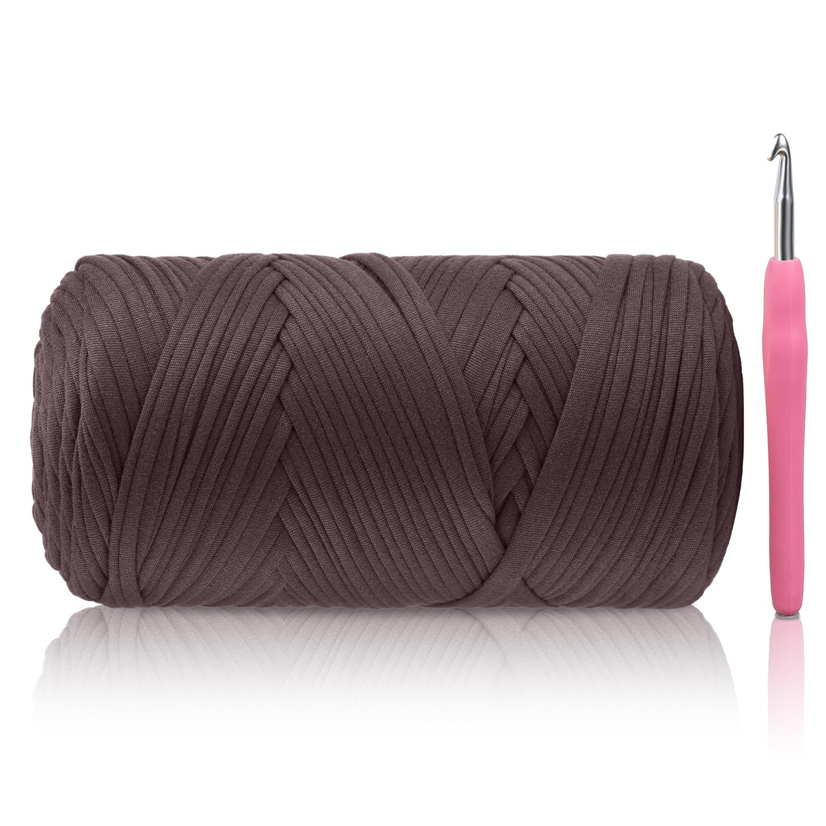 T-Shirt Yarn - 400g/118 Yards Elastic Fabric Crochet Cloth T-Shirt Yarn, Thick Hand Knitting Yarns for Crocheting Bags/Rugs/Baskets/Craft Project (Modern, 1-Grey)