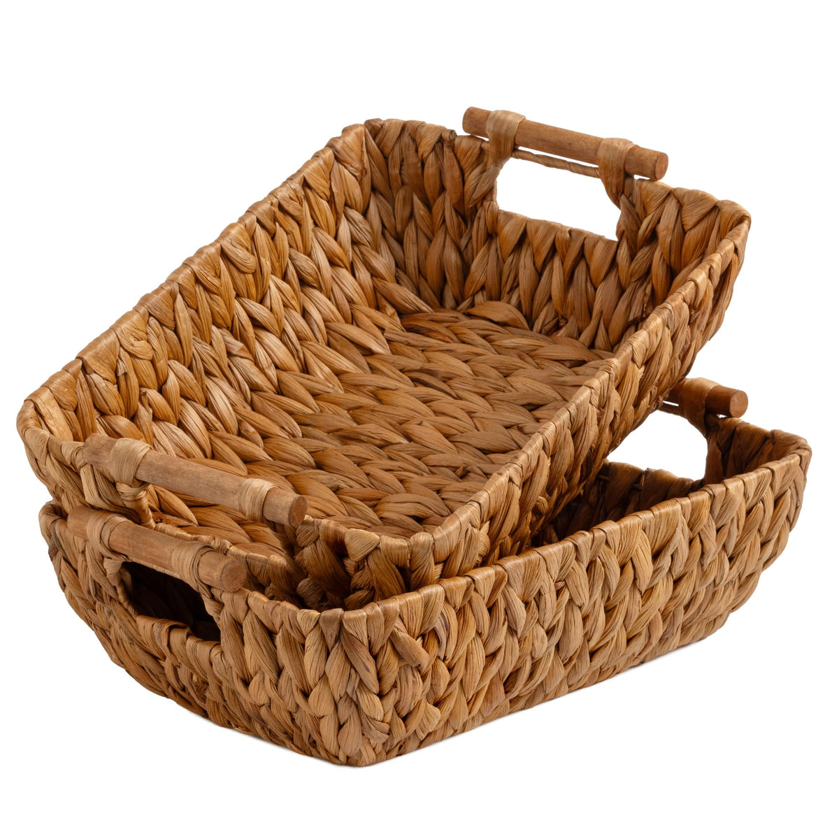 StorageWorks Wicker Baskets for Organizing, Water Hyacinth Storage Baskets