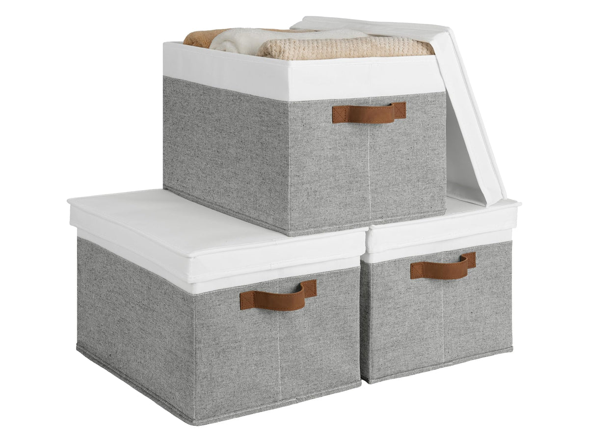 StorageWorks Closet Storage Bins, Fabric Storage Bins with Lids
