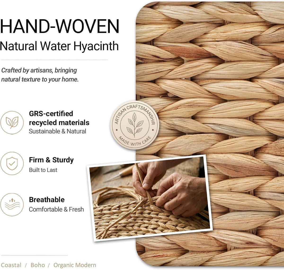 Pantry Baskets for Organizing,Wicker Storage Bins,3 Pack,Natural