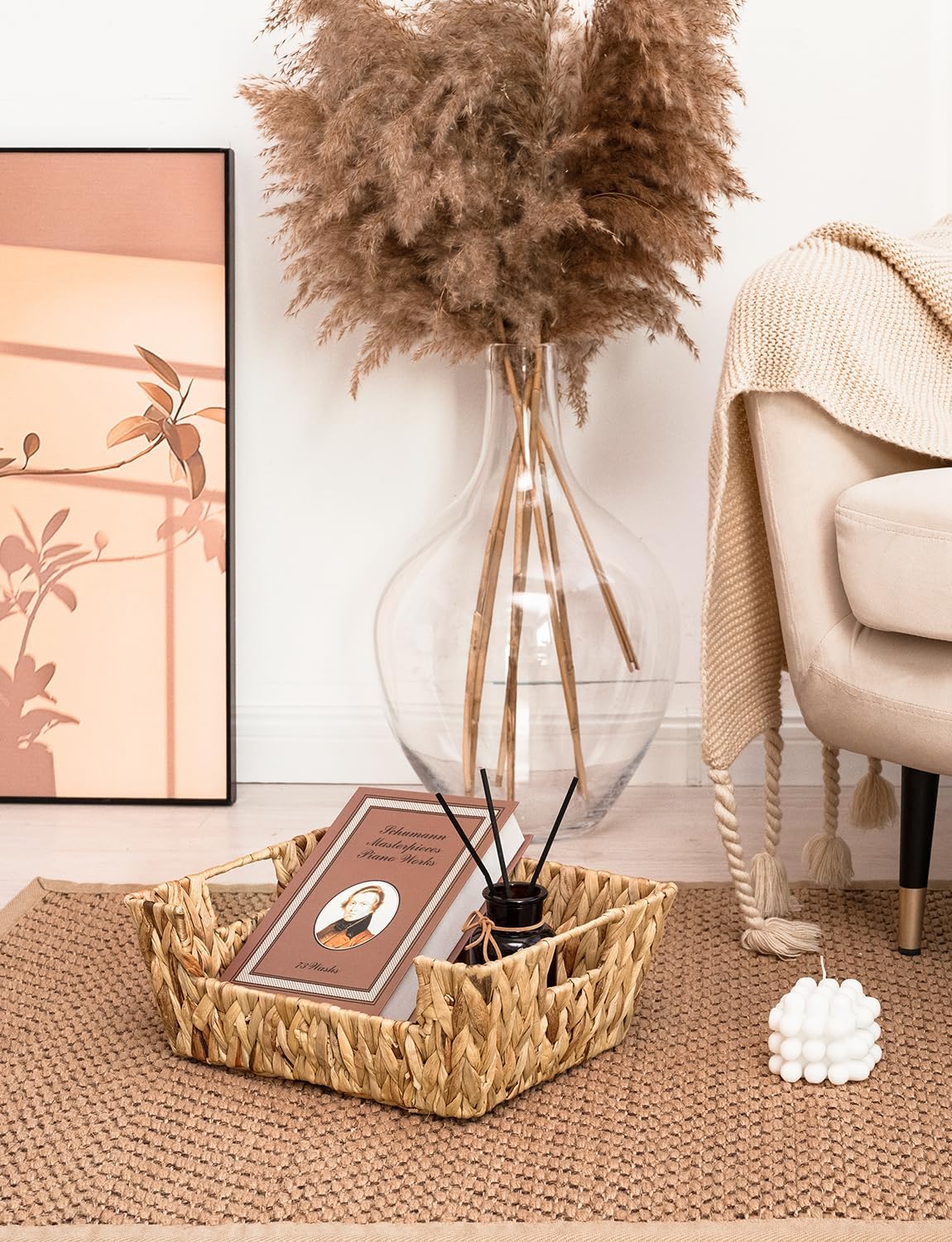 StorageWorks Pantry Baskets for Organizing, Storage Baskets, Water Hyacinth