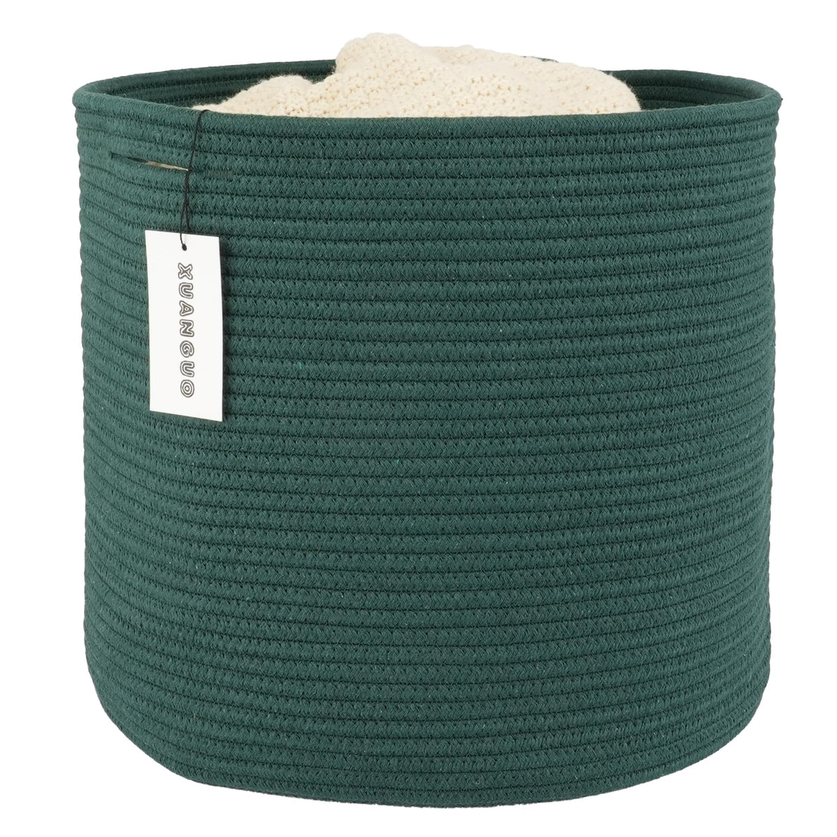 XUANGUO Cotton Rope Basket For Girls Boys Kids 16”X14”
