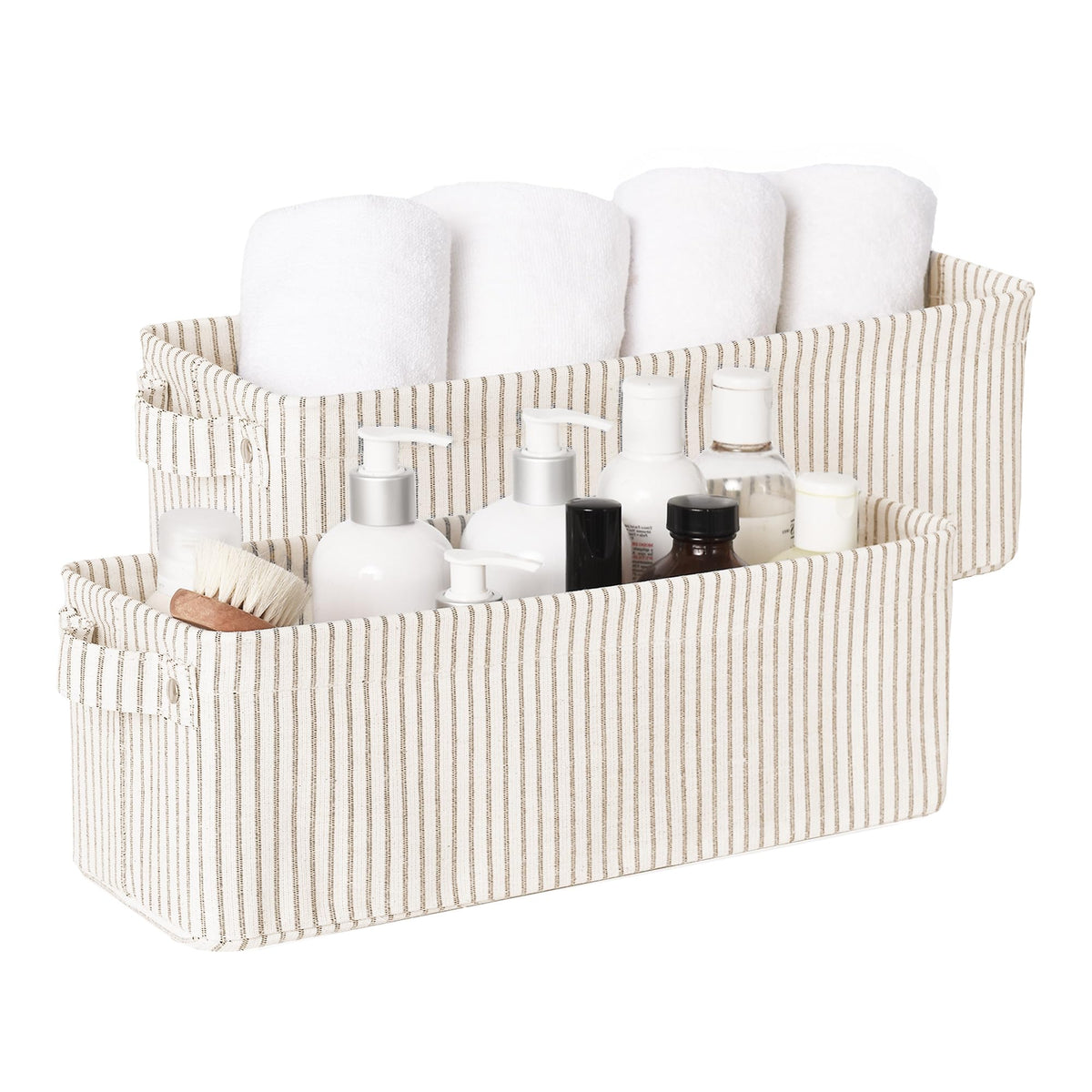 StorageWorks Narrow Storage Bins, Toilet Paper Storage, Natural, 2-Pack