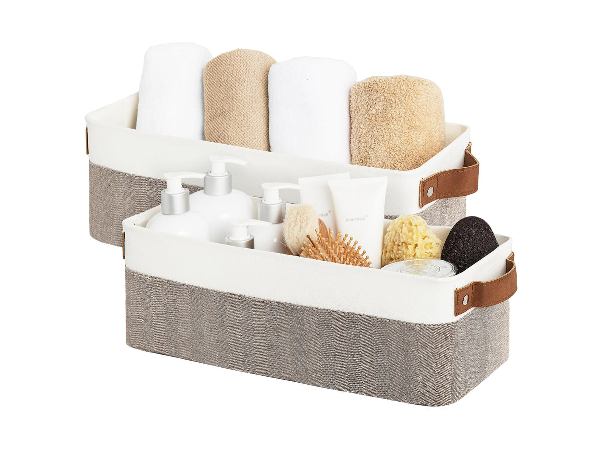 StorageWorks Narrow Storage Bins, Toilet Paper Storage, Natural, 2-Pack