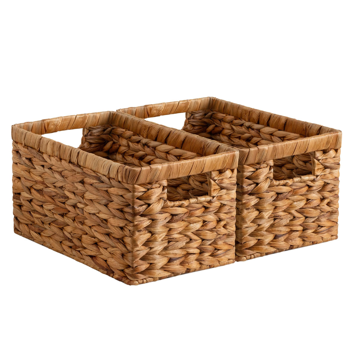 StorageWorks Wicker Baskets, Wicker Storage Baskets for Shelves, 2-Pack