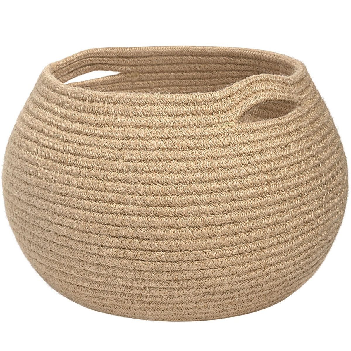 Goodpick Large Toy Storage Basket for Kids, Round, 15.7" x 10.5", Camel