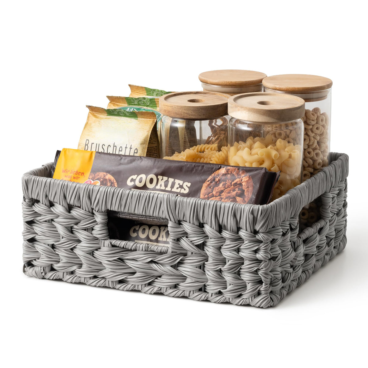GRANNY SAYS Wicker Storage Baskets for Shelves, Hyacinth Baskets, 2-Pack