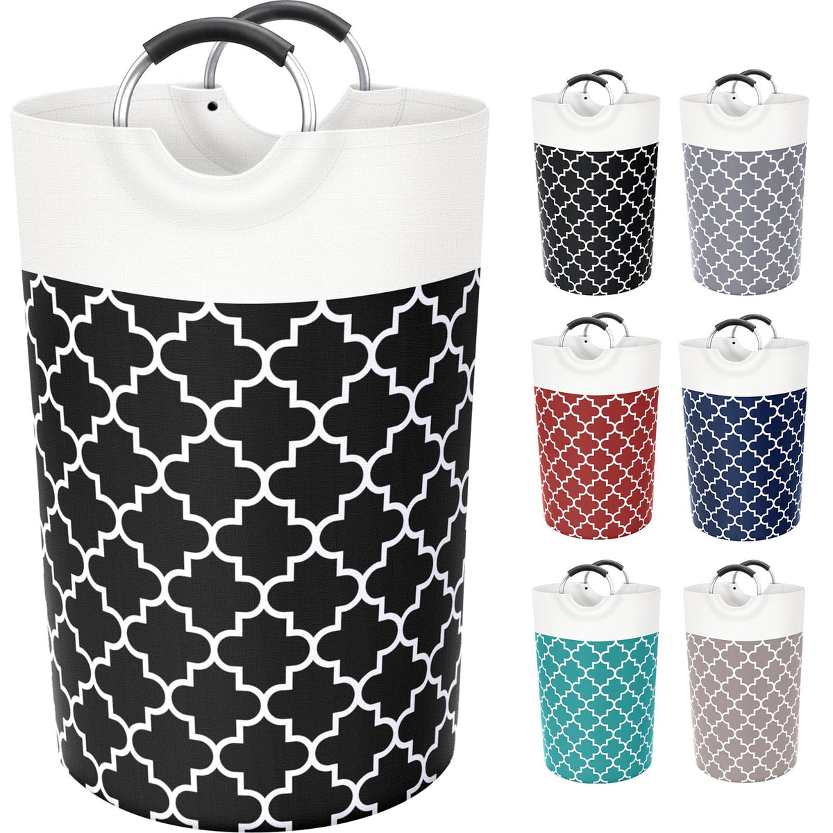 Fabspace Large Laundry Basket Laundry Hamper Bag Washing Bin Clothes Bag Collapsible Tall with Handles Waterproof Travel Bathroom College Essentials Storage for College Dorm, Family, 82L (Red)