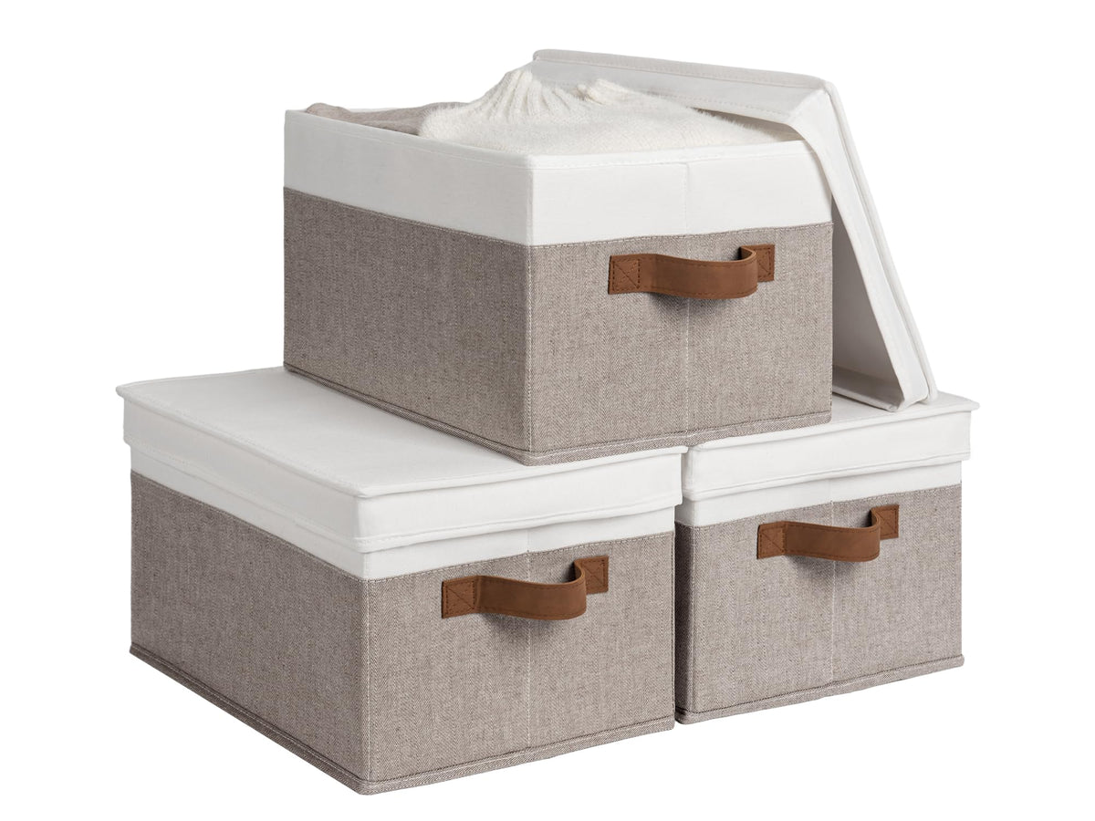 StorageWorks Closet Storage Bins, Fabric Storage Bins with Lids