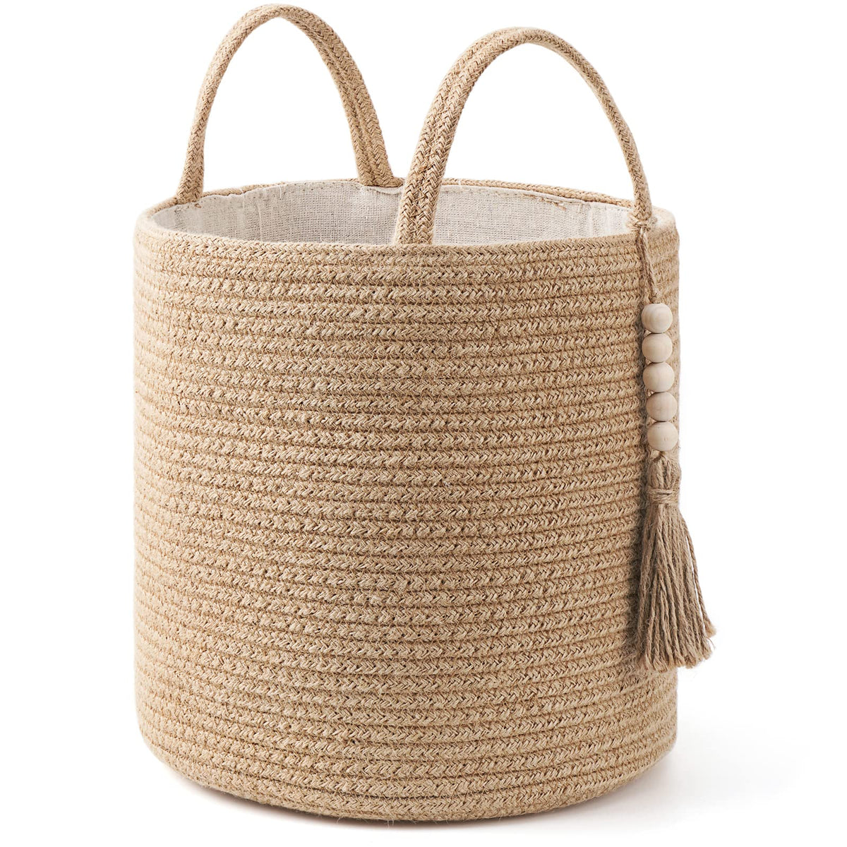 Mkono Woven Storage Basket for Blanket, Toys Plant Organizer, 16"W x 13.8"L