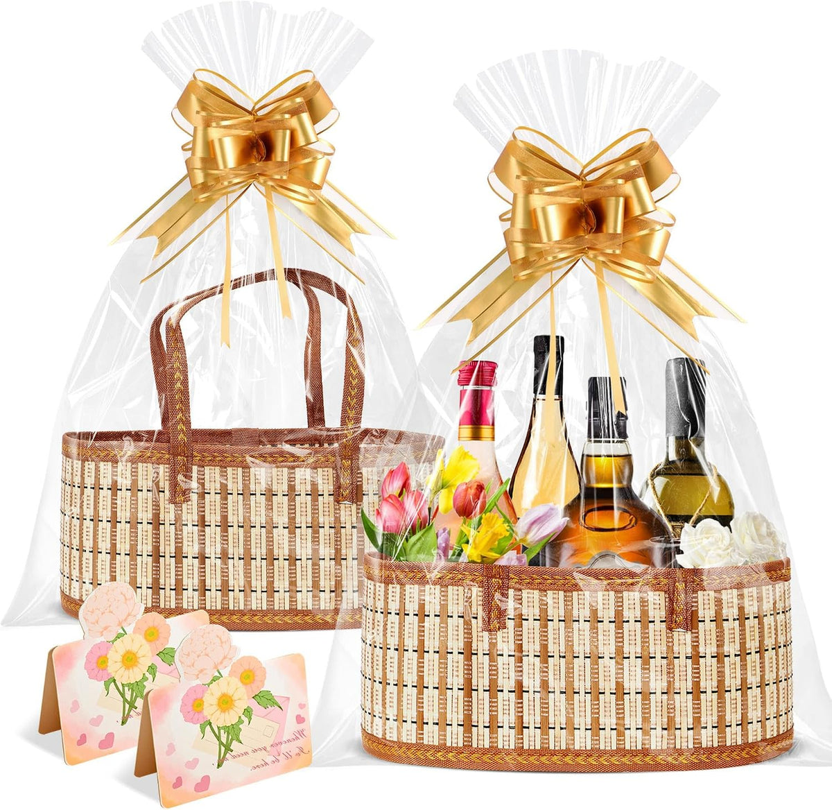 Orchidleaf 2 Set Baskets for Gifts Empty, Woven Bamboo gift baskets empty
