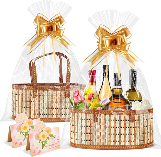 Orchidleaf 2 Set Baskets for Gifts Empty, Woven Bamboo gift baskets empty