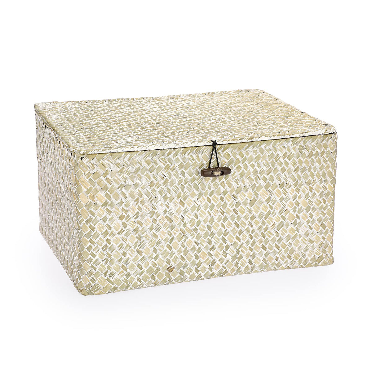 Hipiwe Wicker Shelf Baskets Bin with Lid Woven Storage Box, Coffee X-Large