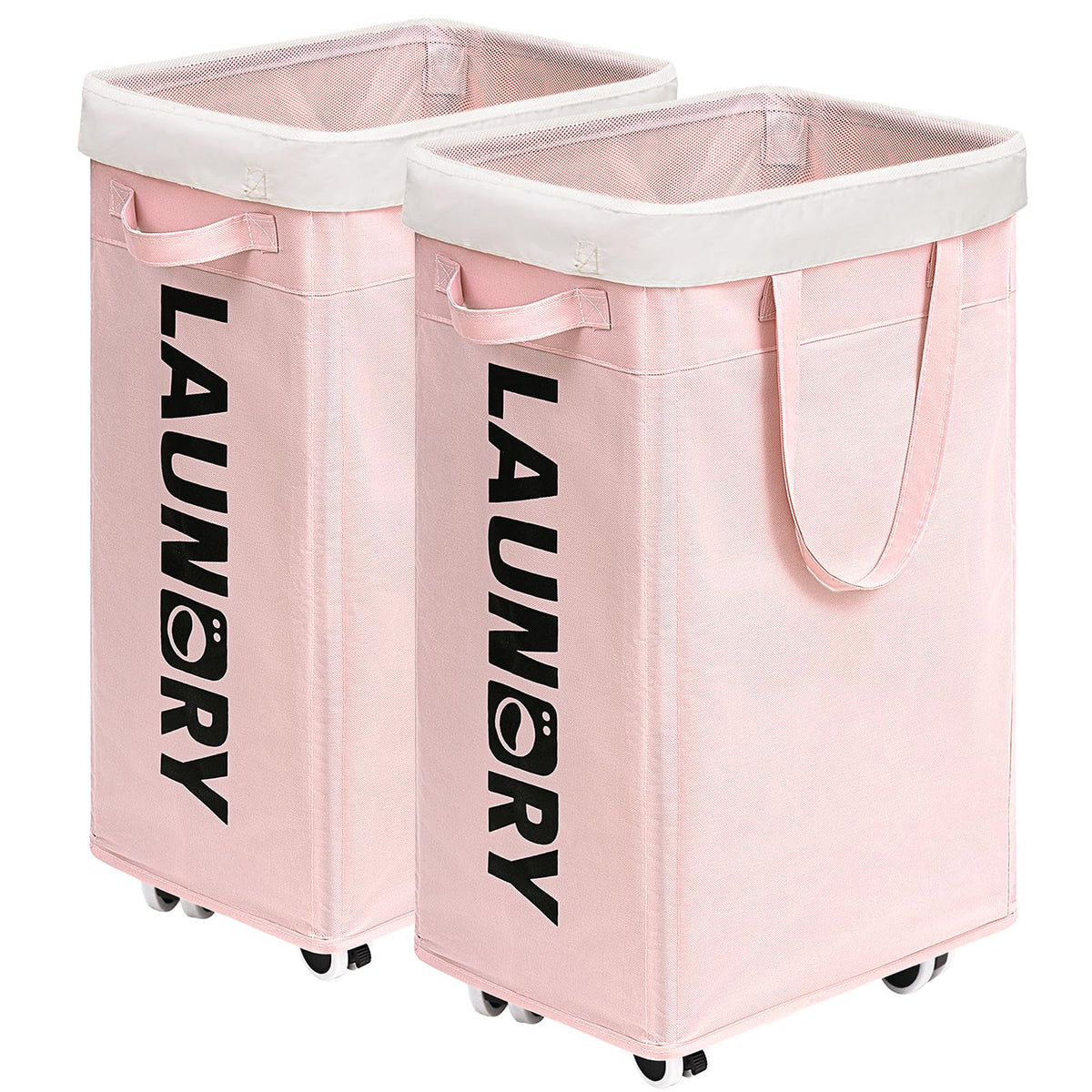 Goodpick 75L Laudnry Basket with Wheels & Removable Wash Bag for Dorm