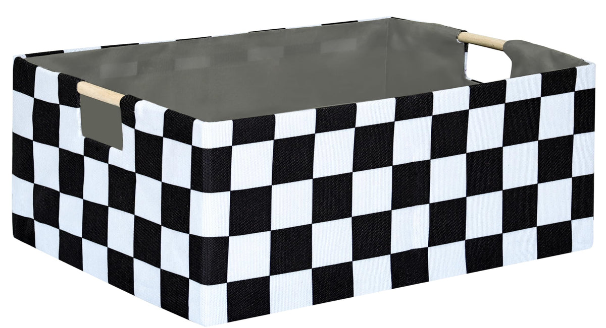 Storage Bin for Shelves Rectangle Closet Baskets Foldable Box with Handles Black Storage Boxes for Home Office Car Dormroom