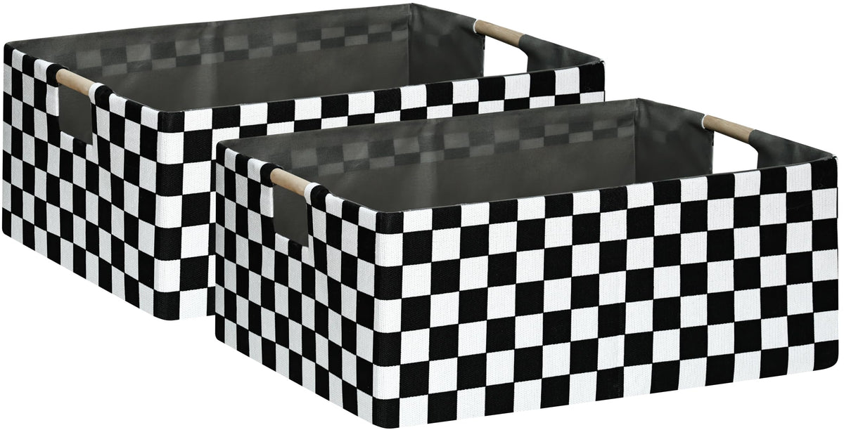 Storage Bin for Shelves Rectangle Closet Baskets Foldable Box with Handles Black Storage Boxes for Home Office Car Dormroom
