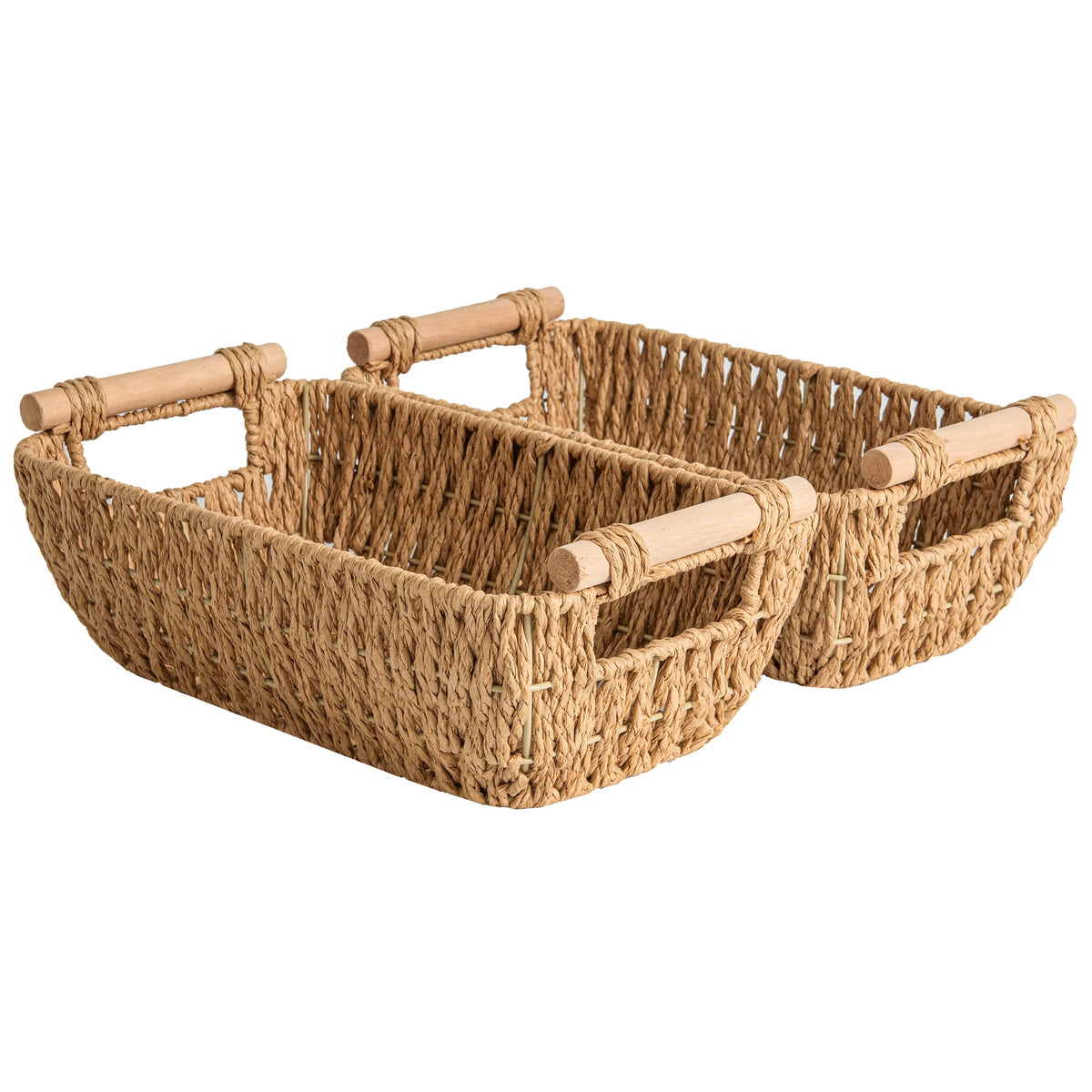 StorageWorks Wicker Baskets for Organizing, Water Hyacinth Storage Baskets