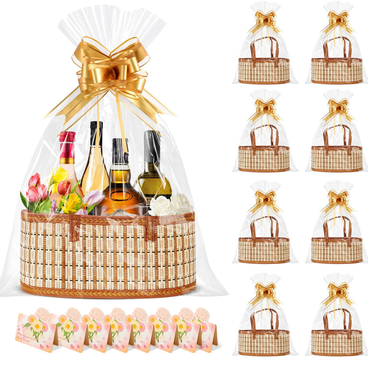 Orchidleaf 2 Set Baskets for Gifts Empty, Woven Bamboo gift baskets empty