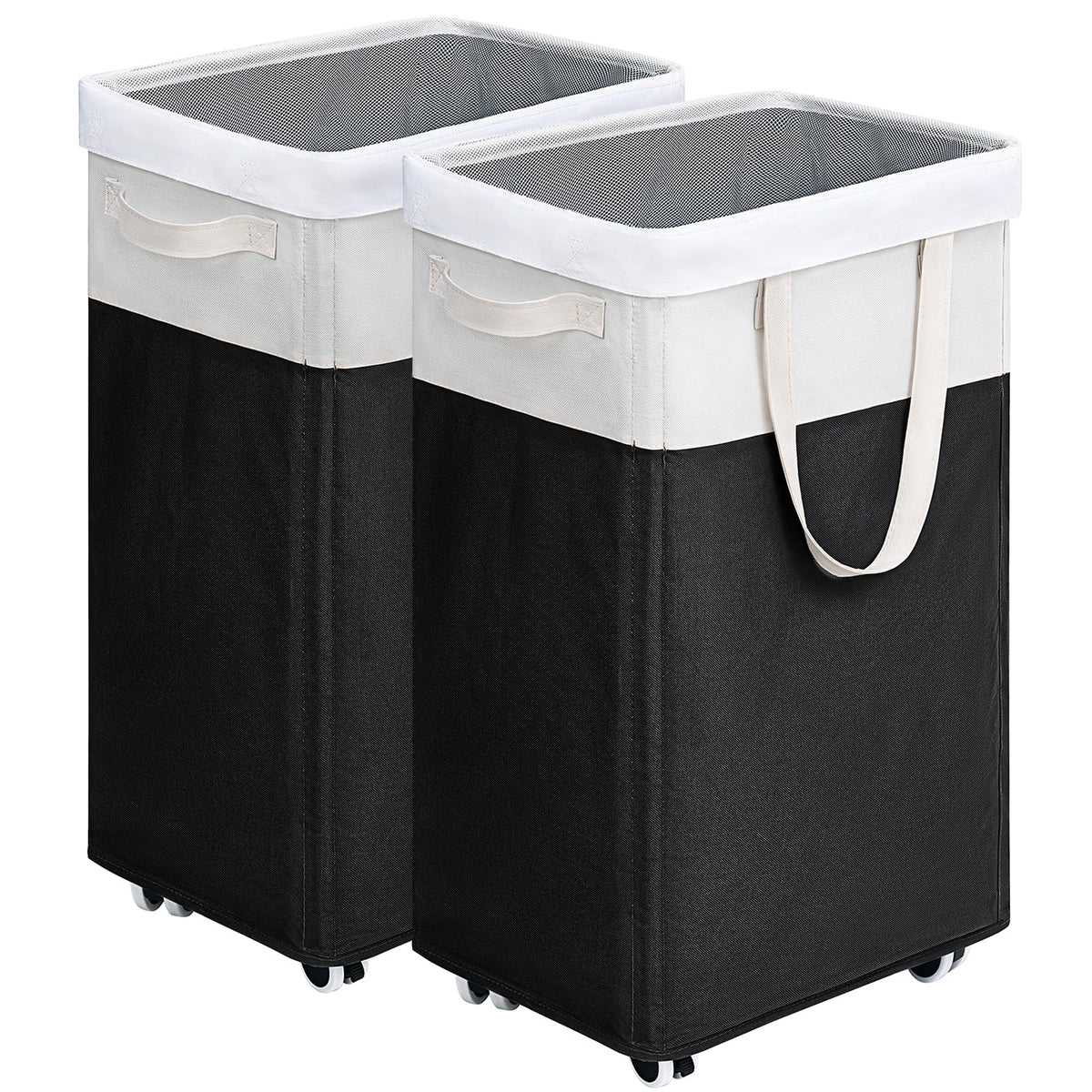 Goodpick 75L Laudnry Basket with Wheels & Removable Wash Bag for Dorm