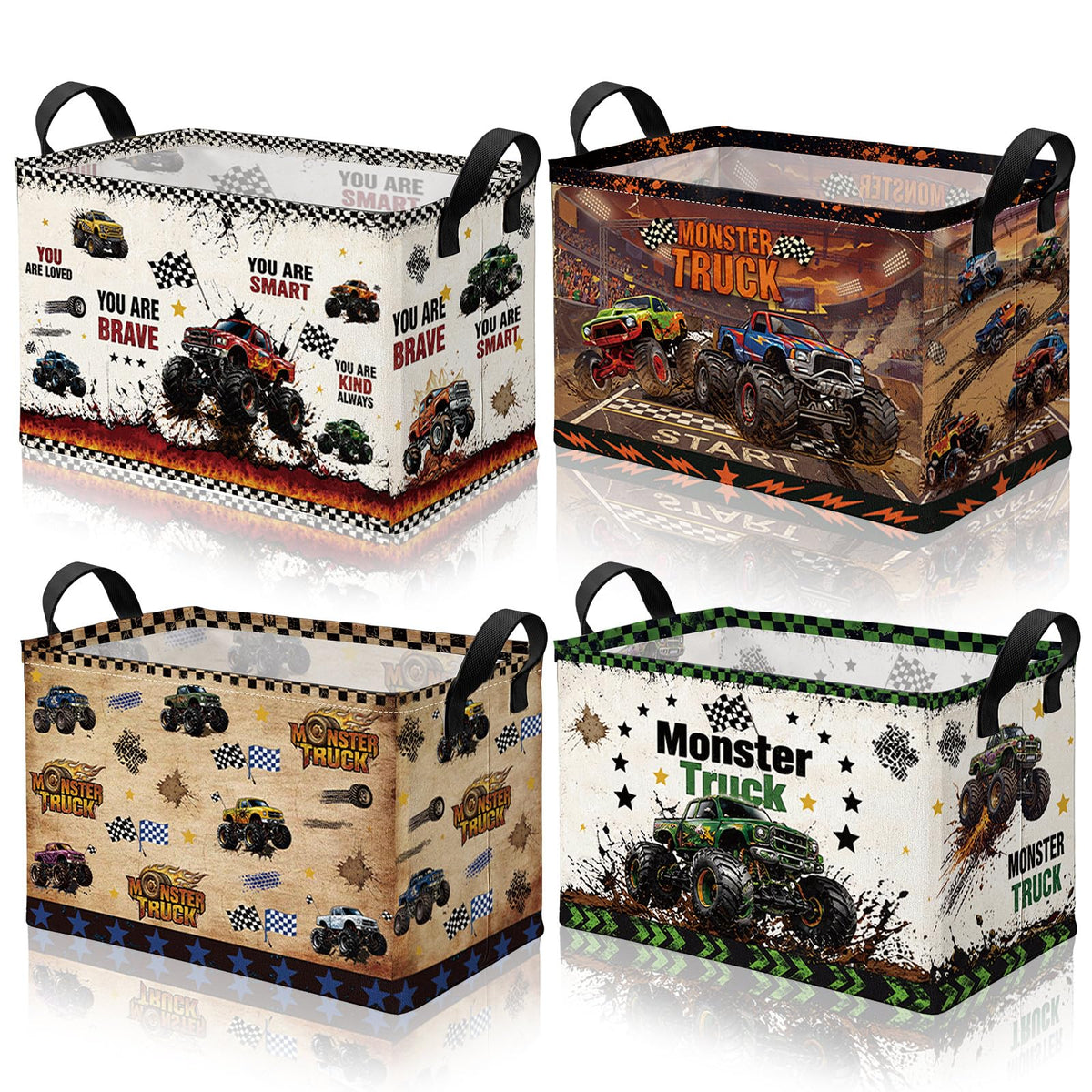 4 Pcs Halloween Storage Basket for Gifts Large Spooky Skeleton Storage Bins with Handles 15 x 10 x 8 Fabric Laundry Baskets Halloween Skull Collapsible Organizer Boxes for Home Cloth Toys Book