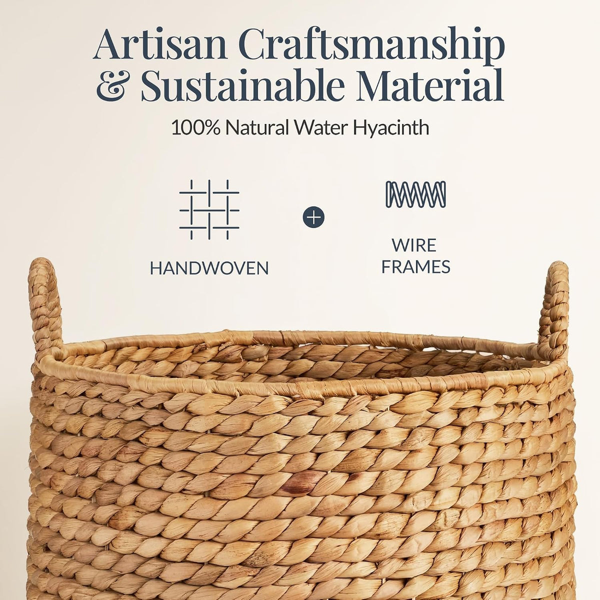 Best Choice Products 2-Piece Round Nesting Baskets W/Handles, Handwoven Water Hyacinth, Plant Holder, Laundry Basket, Storage Organizer, Tote Bins for Bedroom, Living Room, & Laundry Room - Natural