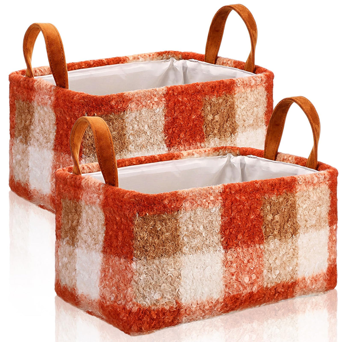 2 Pcs Pink Bow Storage Basket 14x10'' Back to School Gift Baskets