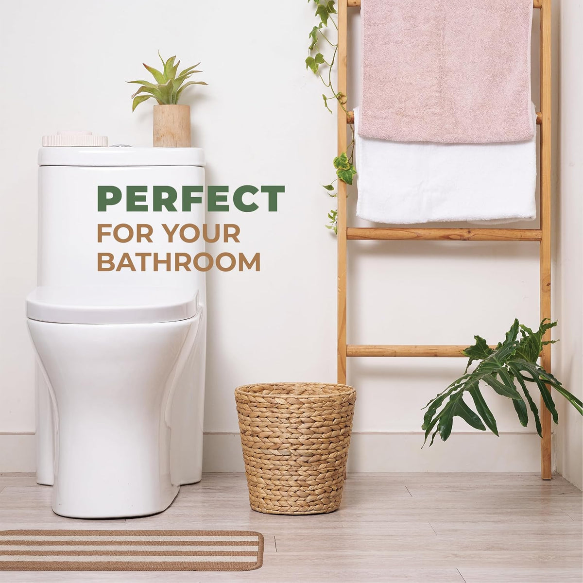 84ECO 2-Pack 3 Gallon Wicker Trash Cans for Bathroom, Bedroom, Office - Rattan Trash Can - Decorative Waste Basket