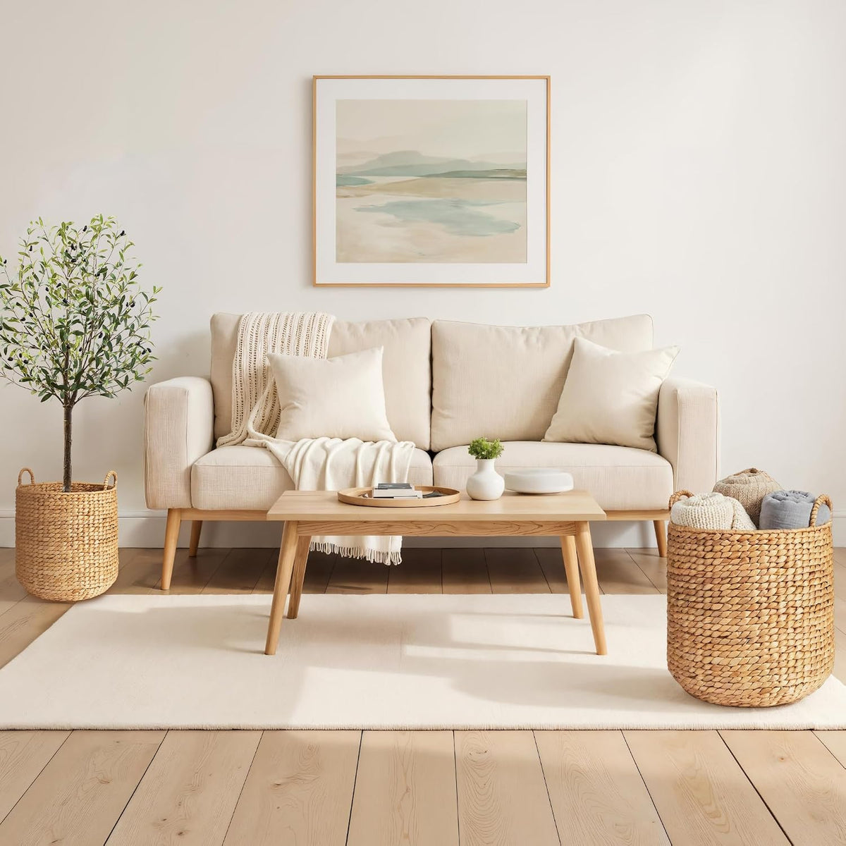 Best Choice Products 2-Piece Round Nesting Baskets W/Handles, Handwoven Water Hyacinth, Plant Holder, Laundry Basket, Storage Organizer, Tote Bins for Bedroom, Living Room, & Laundry Room - Natural