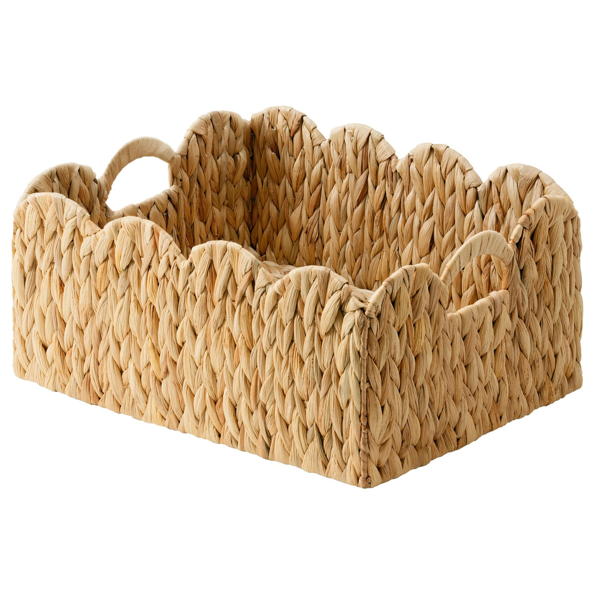 GRANNY SAYS Wicker Storage Basket for Shelves, Scalloped Baskets for Pantry