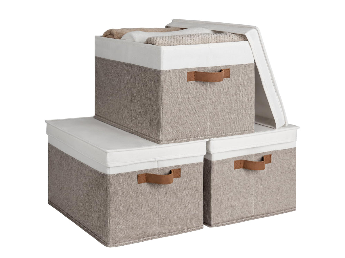 StorageWorks Closet Storage Bins, Fabric Storage Bins with Lids