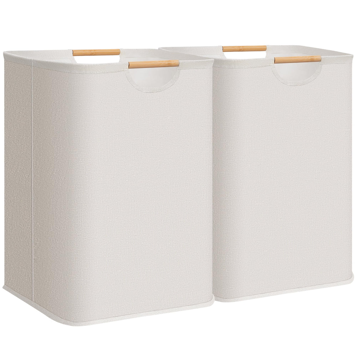 STORAGE MANIAC 1-Pack Collapsible Laundry Hamper with Bamboo Handles, Black
