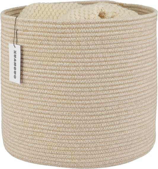 XUANGUO Cotton Rope Basket For Girls Boys Kids 16”X14”