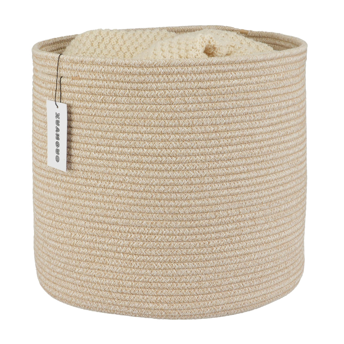 XUANGUO Cotton Rope Basket For Girls Boys Kids 16”X14”