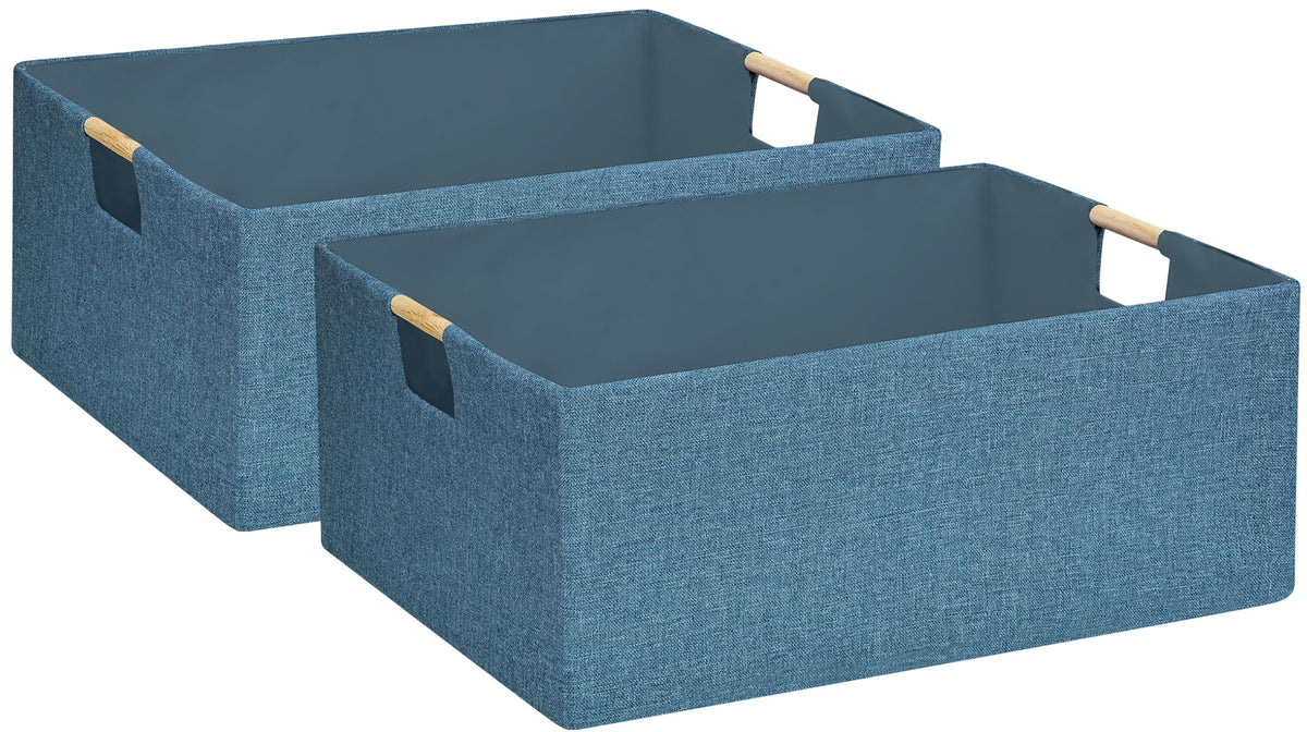 Storage Bin for Shelves Rectangle Closet Baskets Foldable Box with Handles Black Storage Boxes for Home Office Car Dormroom