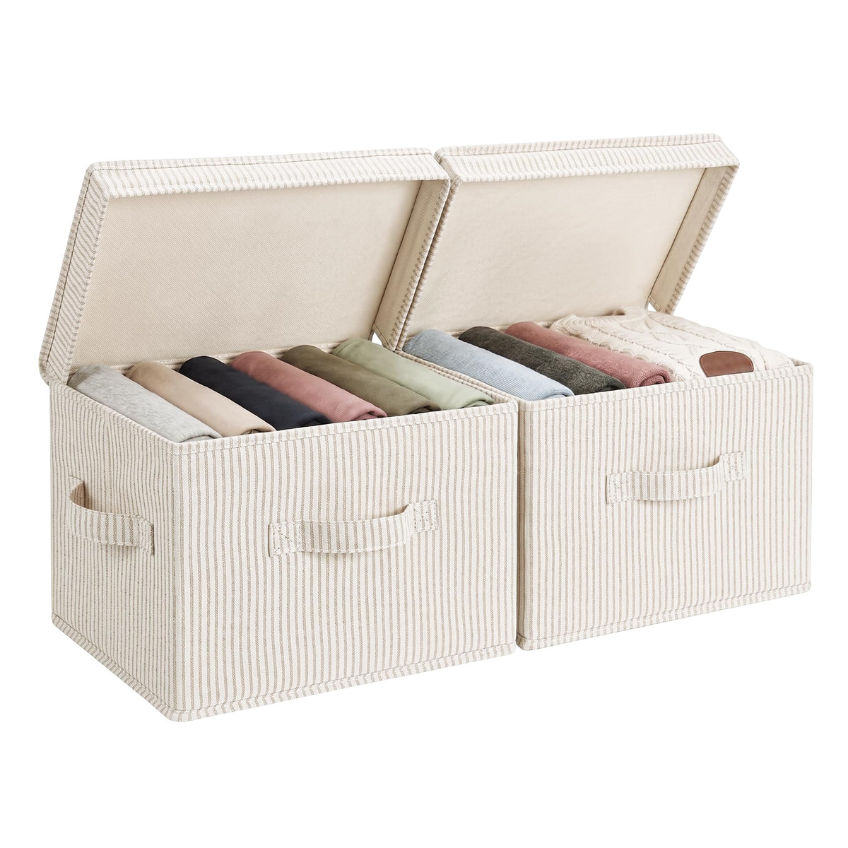 StorageWorks Fabric Storage Bins with Lids, Closet Storage Bins