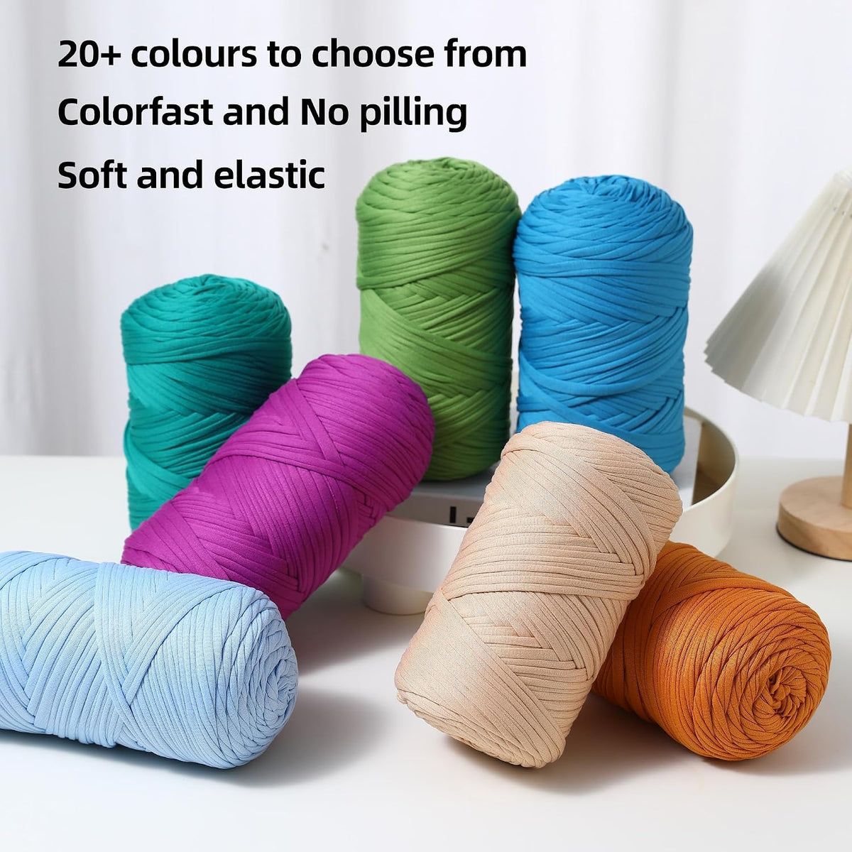 T-Shirt Yarn - 400g/118 Yards Elastic Fabric Crochet Cloth T-Shirt Yarn, Thick Hand Knitting Yarns for Crocheting Bags/Rugs/Baskets/Craft Project (Modern, 1-Grey)