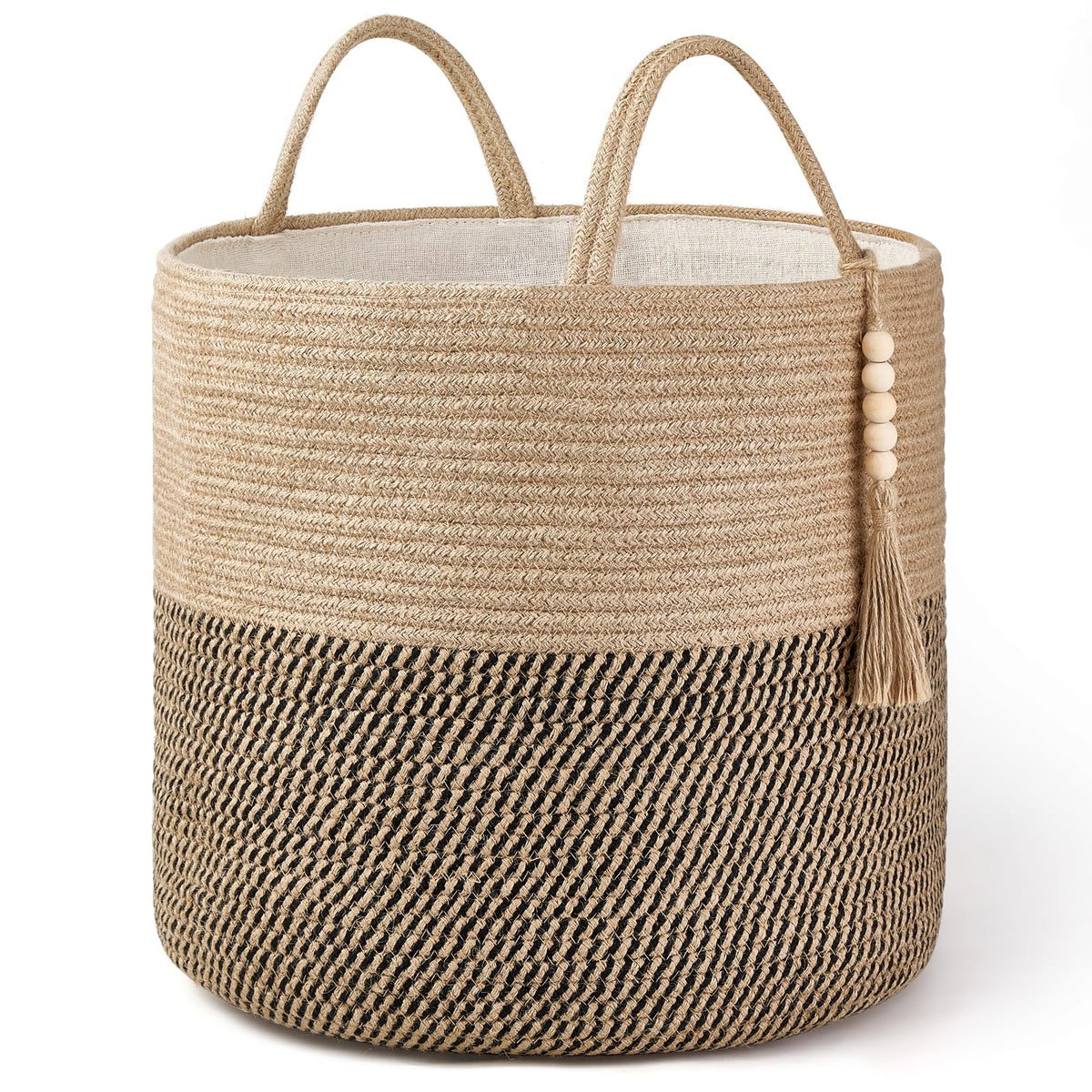 Mkono Woven Storage Basket for Blanket, Toys Plant Organizer, 16"W x 13.8"L