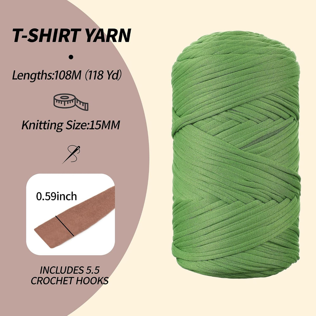 T-Shirt Yarn - 400g/118 Yards Elastic Fabric Crochet Cloth T-Shirt Yarn, Thick Hand Knitting Yarns for Crocheting Bags/Rugs/Baskets/Craft Project (Modern, 1-Grey)