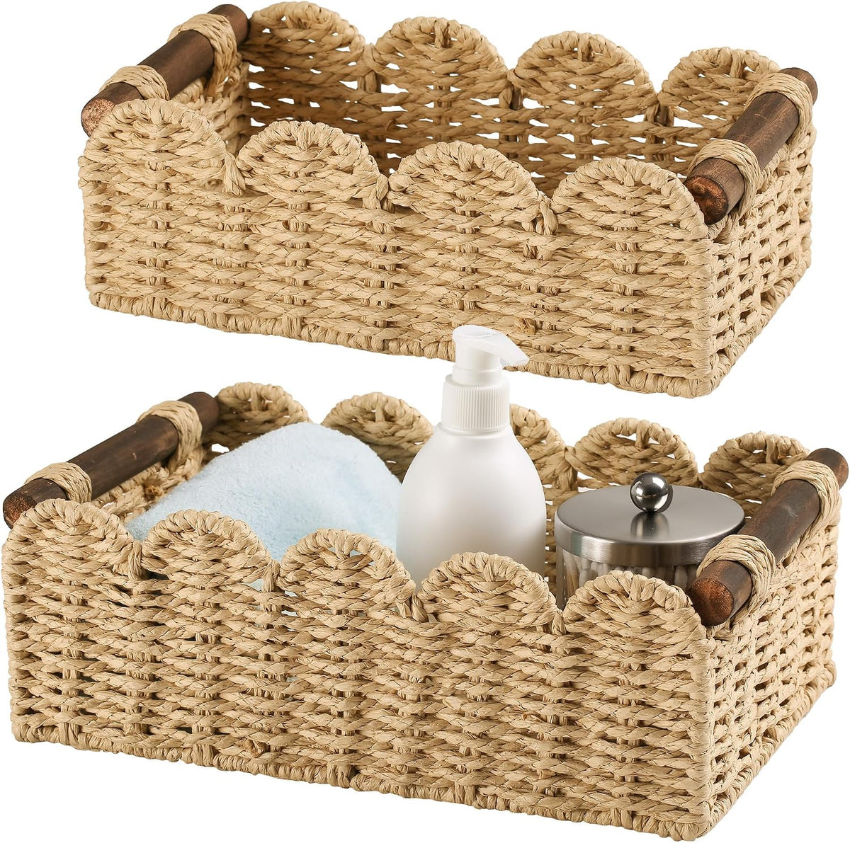 Wicker Baskets for Organizing Toilet Paper Storage Basket