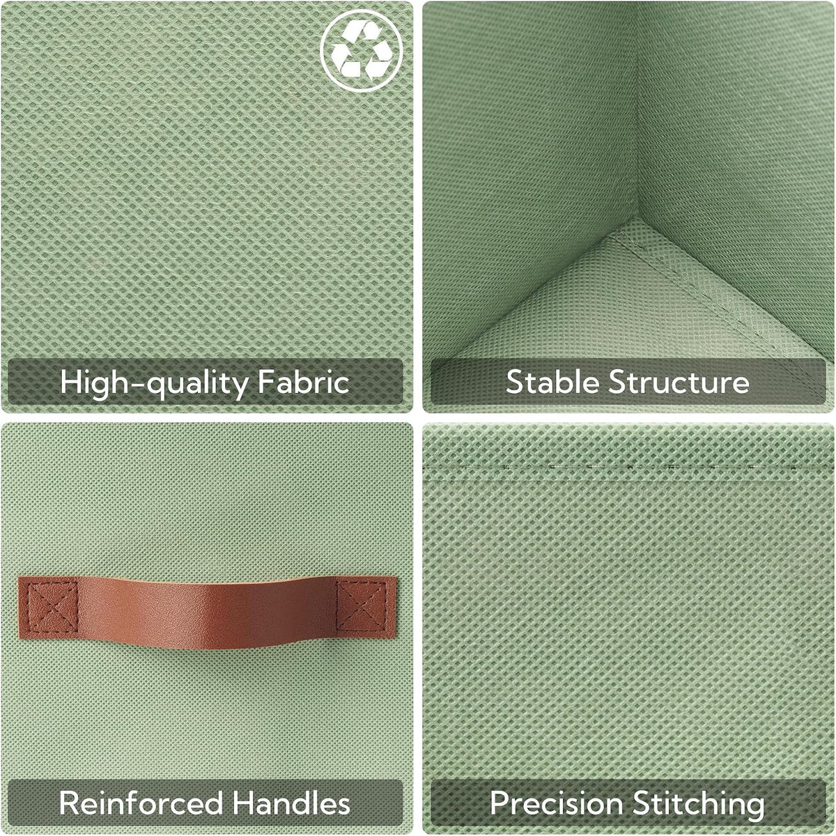 GRANNY SAYS 11 Inch Fabric Storage Cubes, 6-Pack, Sage Green