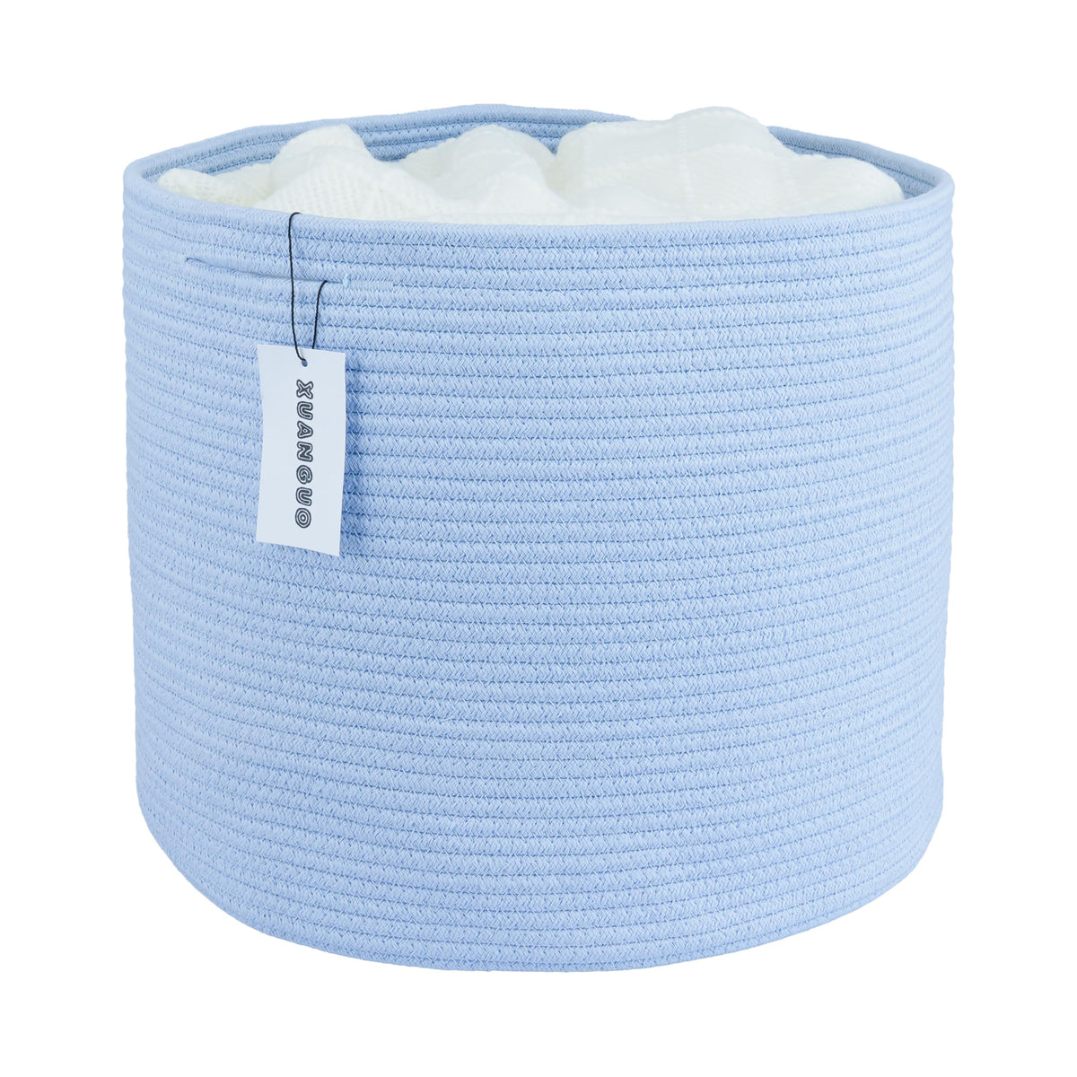 XUANGUO Cotton Rope Basket For Girls Boys Kids 16”X14”