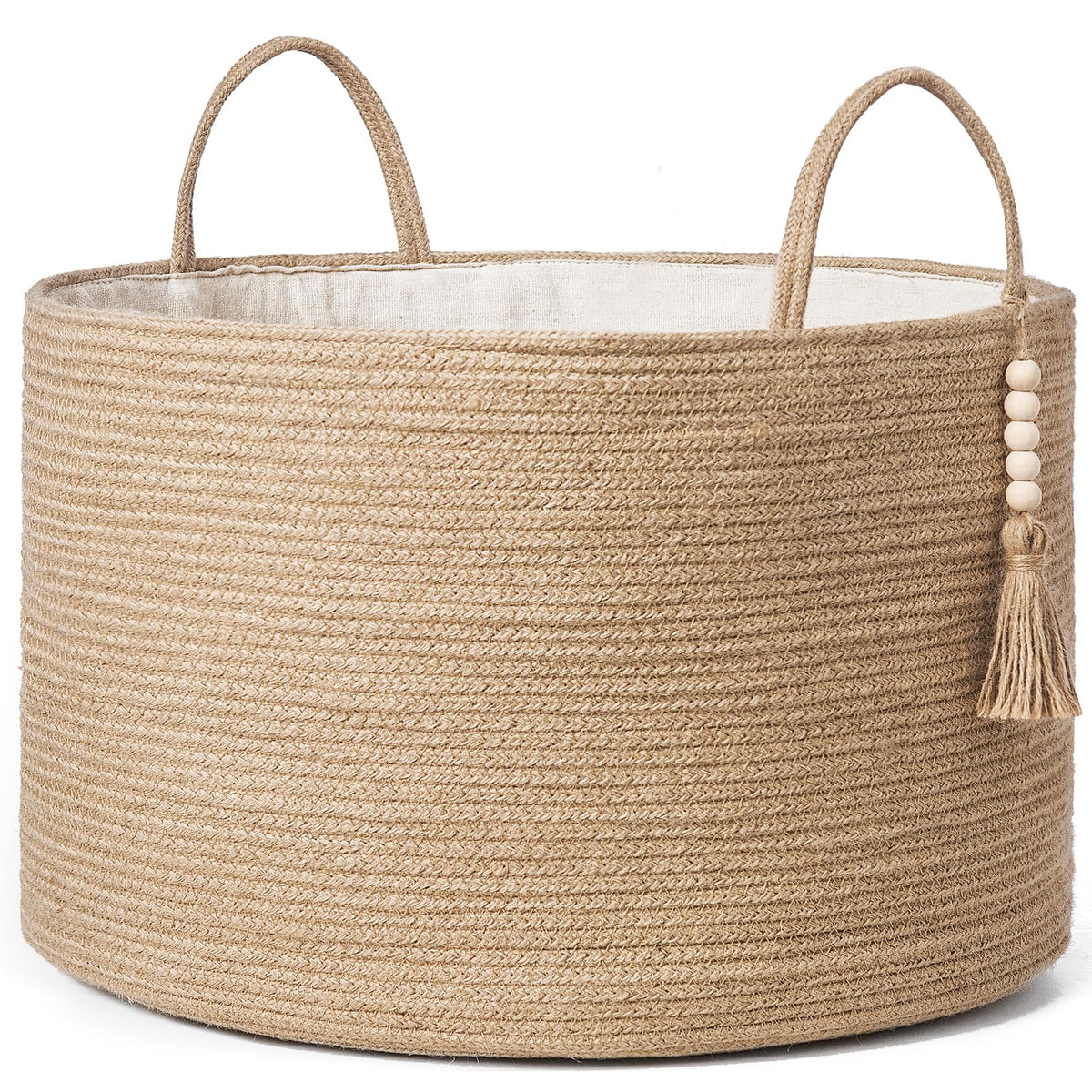 Mkono Woven Storage Basket for Blanket, Toys Plant Organizer, 16"W x 13.8"L