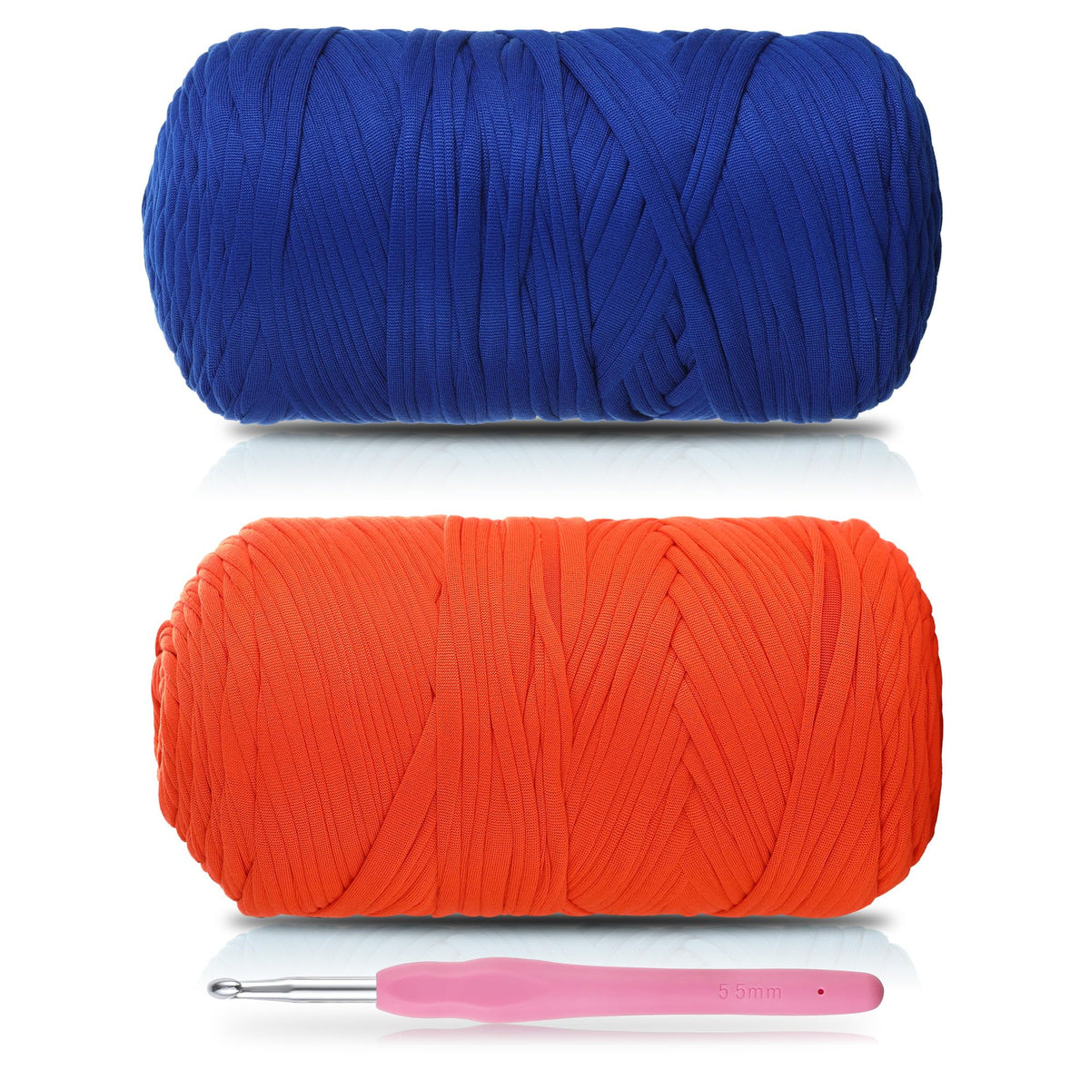 T-Shirt Yarn - 400g/118 Yards Elastic Fabric Crochet Cloth T-Shirt Yarn, Thick Hand Knitting Yarns for Crocheting Bags/Rugs/Baskets/Craft Project (Modern, 1-Grey)