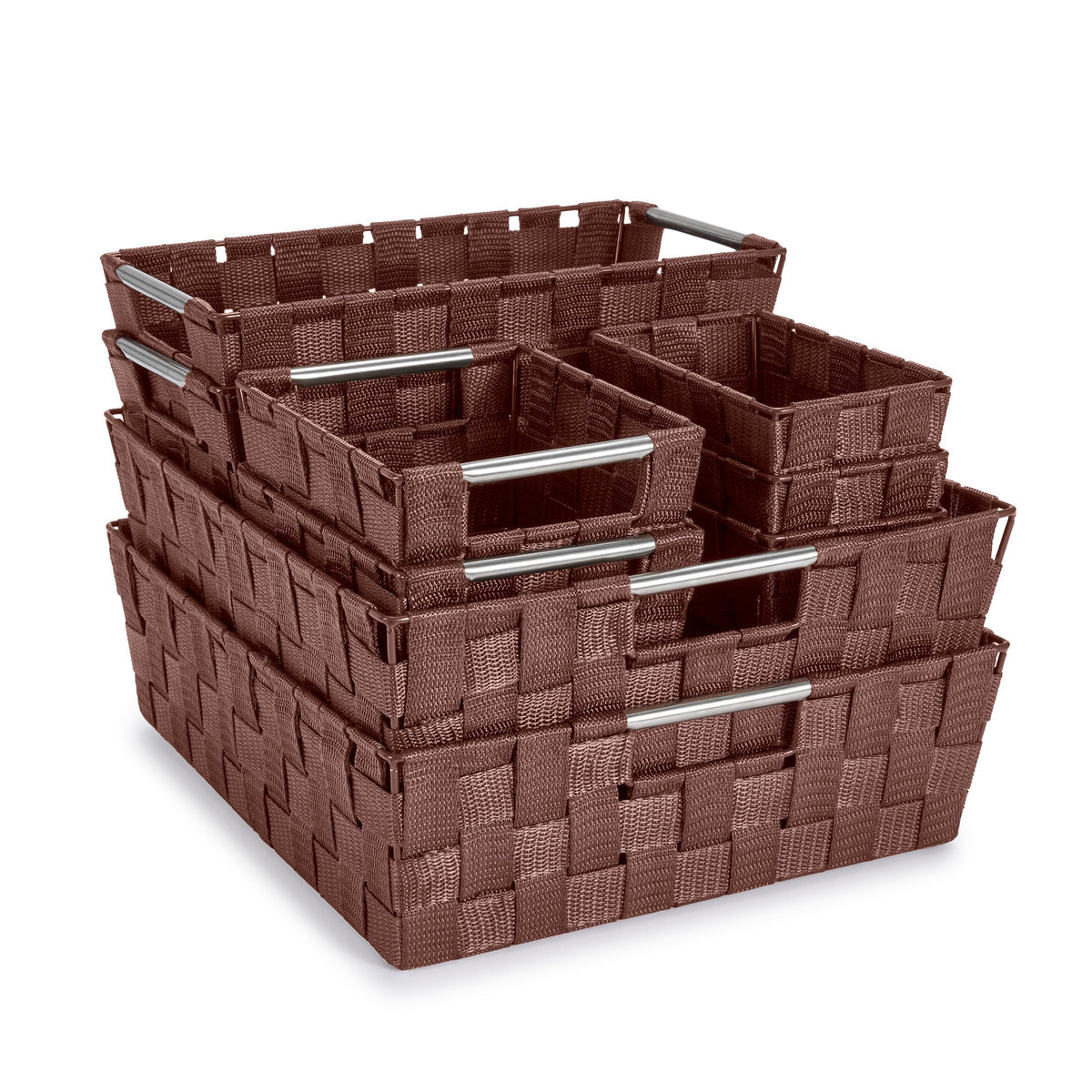 Sorbus Baskets for Organizing, Woven Storage Set (3 Piece Set, Chocolate)